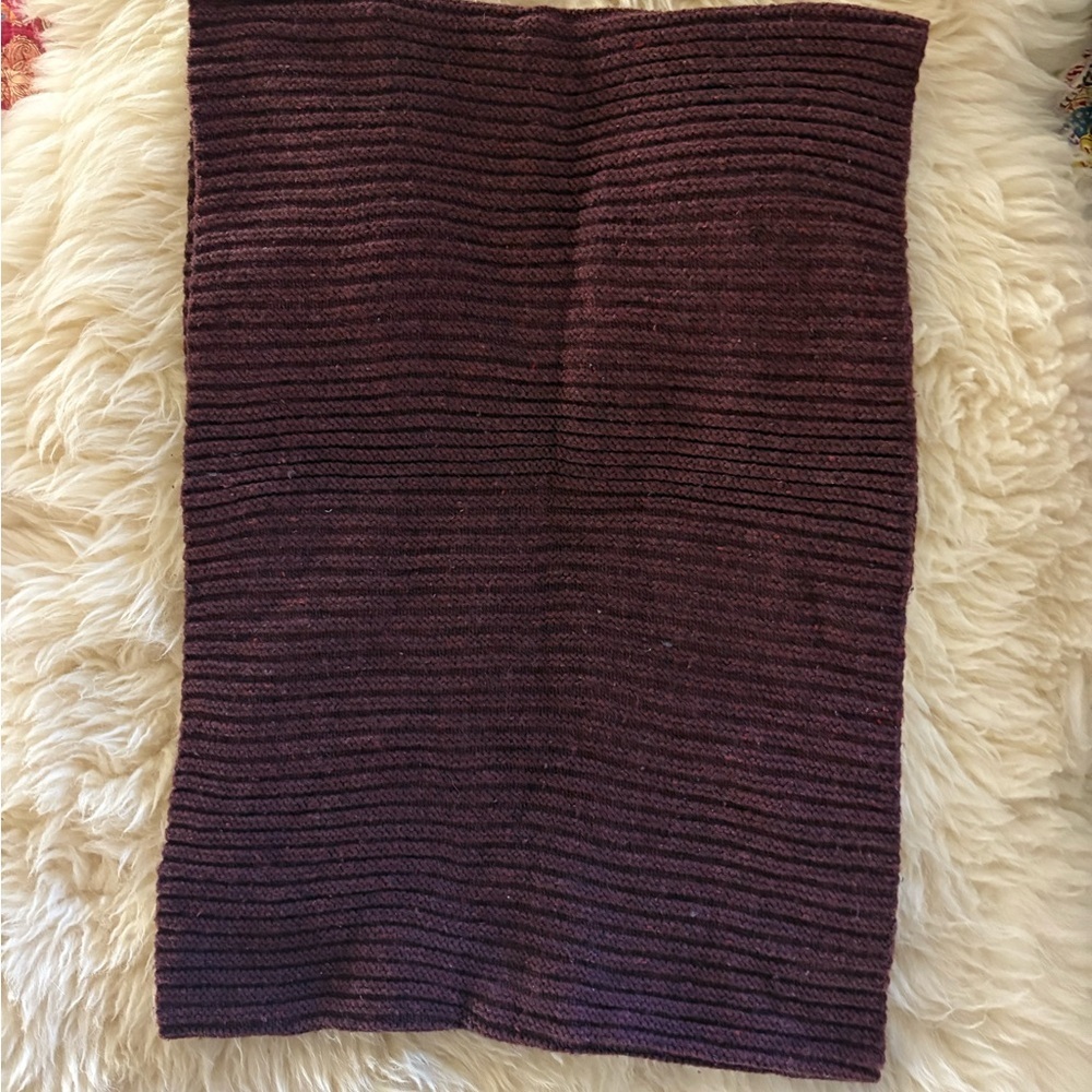H&M Ribbed Knit Wide Infinity Scarf - Deep Burgundy